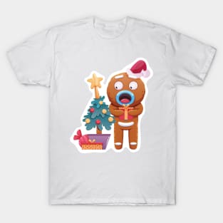 Christmas Sticker, Ginger Man Sticker T-Shirt